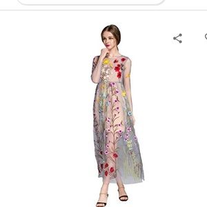 Sheer embroidered dress. NWT